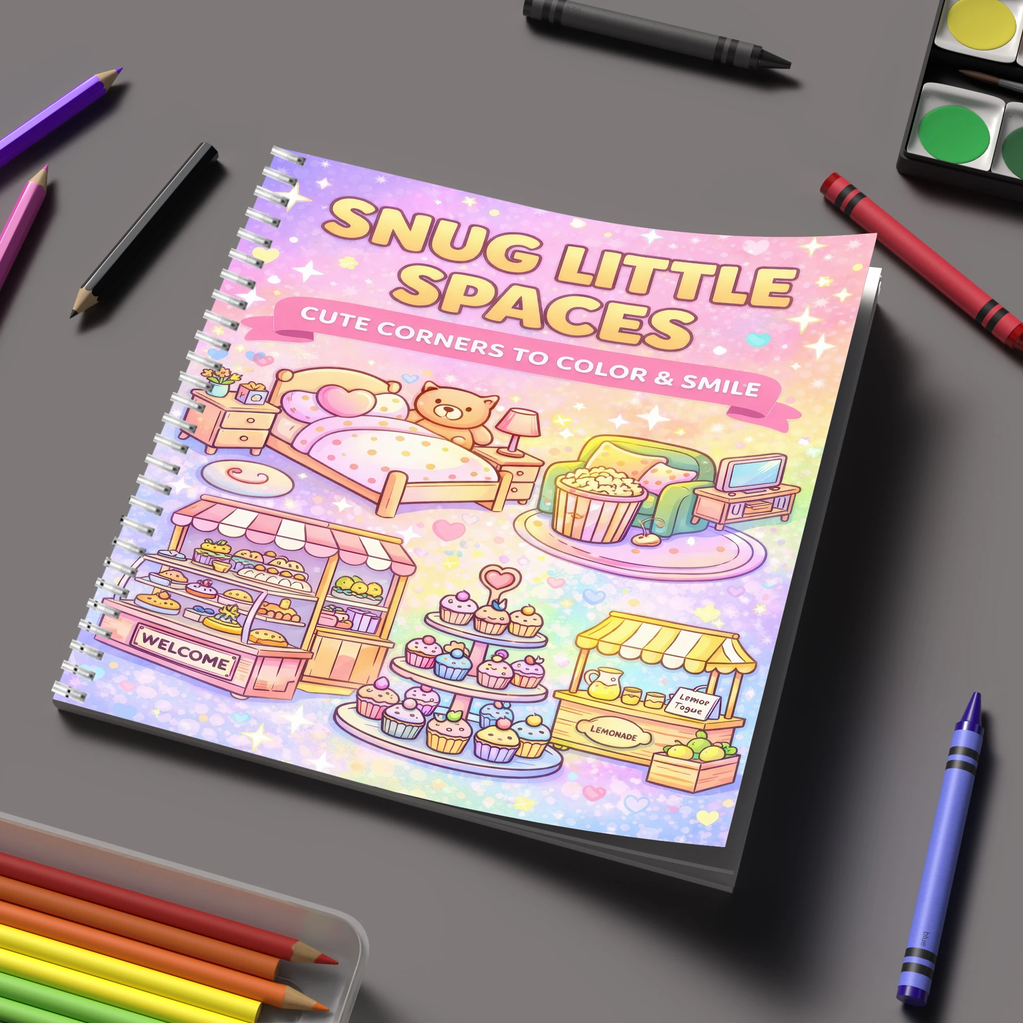 Adult Coloring Book Stress Relief - Livre de coloriage Little Spaces pour
