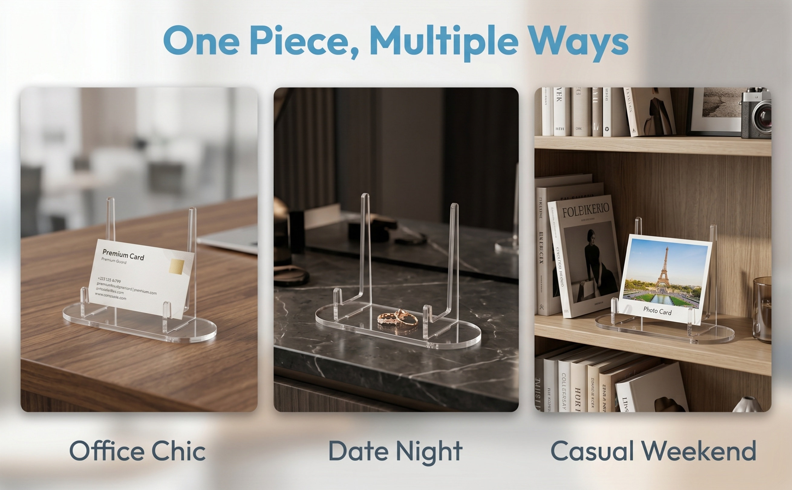 Clear Acrylic Book Stand Holder - Lot de 2 supports transparents en