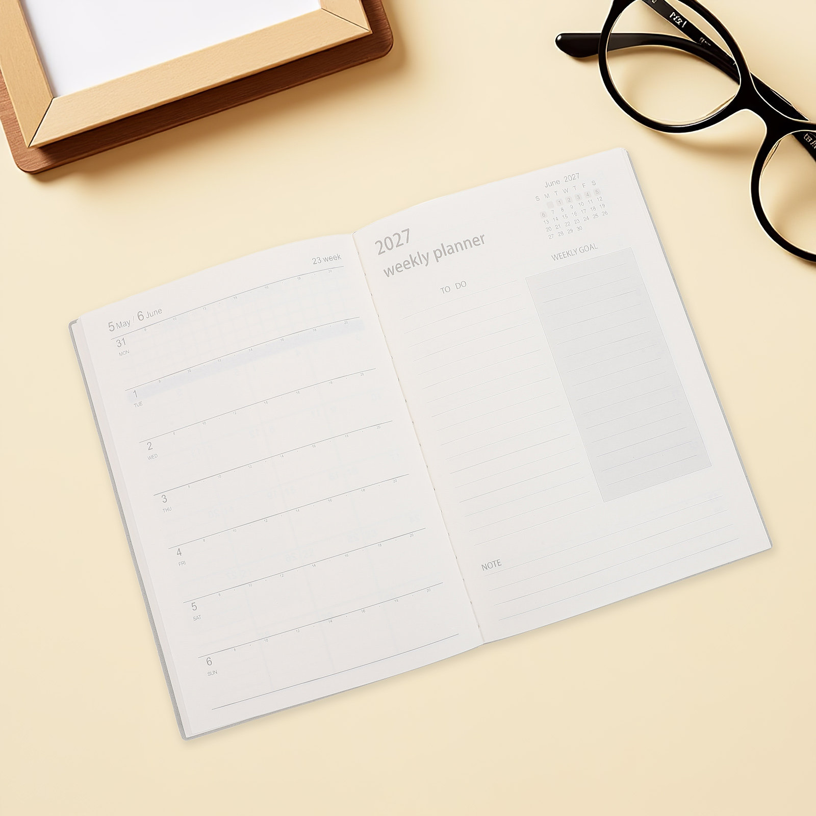A5 Spiral Dotted Grid Notebook - Carnet de planification professionnel 2027, format