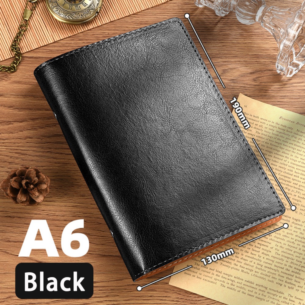Vintage Leather Journal Notebook - Carnet vintage A5/A6 à feuilles mobiles,