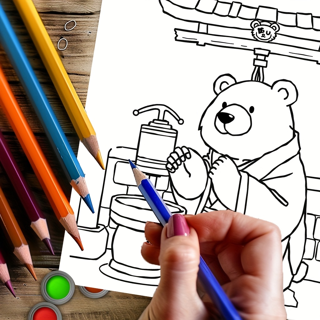 Livre de coloriage ours mignon - Adult Coloring Book Stress Relief avis et prix