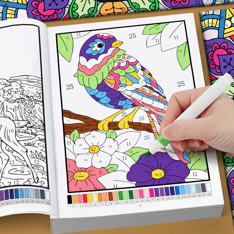 Livre de coloriage par numéros - Adult Coloring Book Stress Relief avis et prix