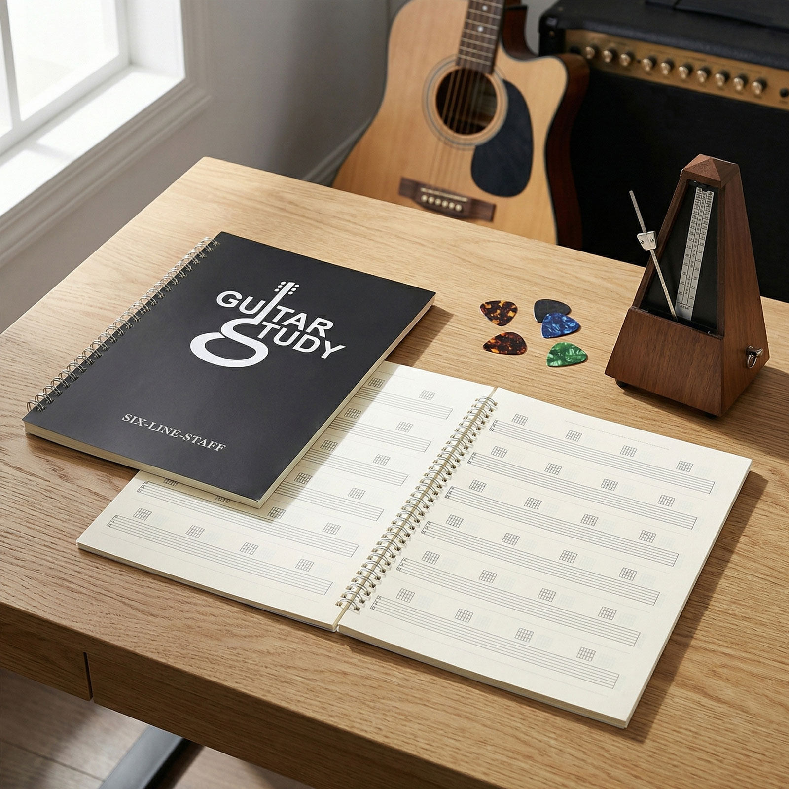 2 pièces, carnet de tablatures - Blank Sheet Music Notebook avis et prix