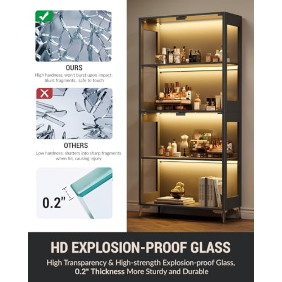Vitrine en verre avec portes p - Books avis et prix