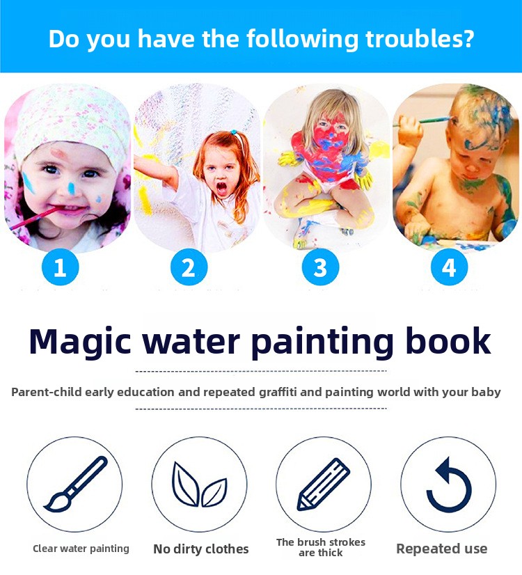 Livre de coloriage magique réu - Reusable Water Magic Coloring Book avis et prix